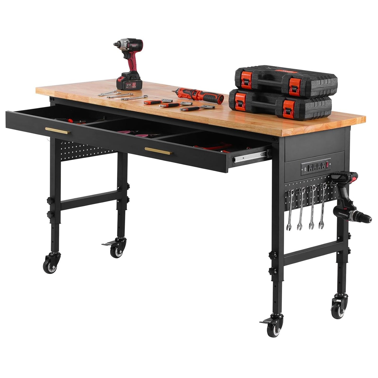 VEVOR Adjustable Workbench: 60-inch Heavy Duty Table