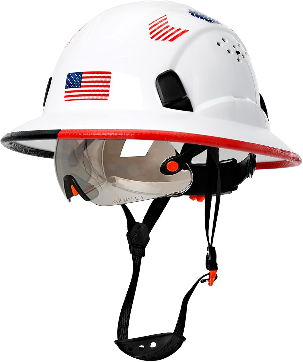 Full Brim Hard Hats for Construction with Clear Visor Safety Gear