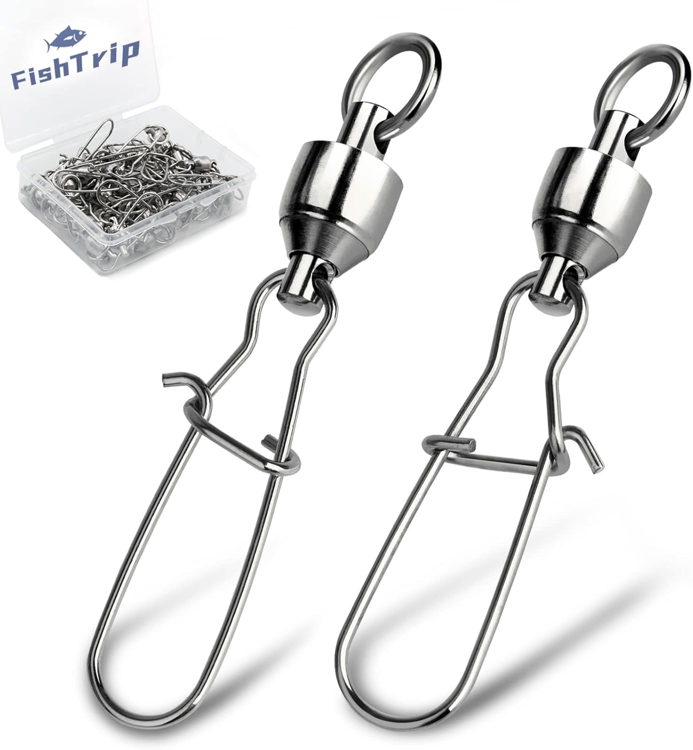 30 Pack Ball Bearing Snap Swivels: Strong & Reliable Fishing Tackle