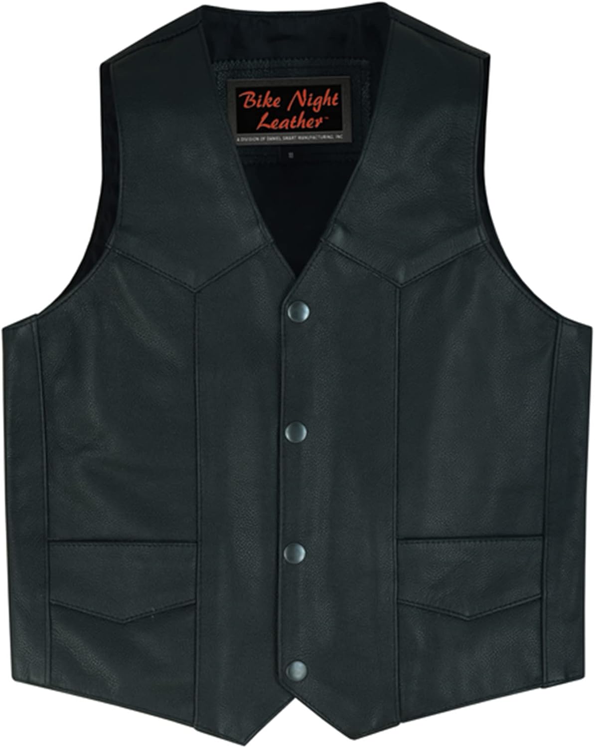 Daniel Smart Kids Leather Vests for Bikers with Pockets