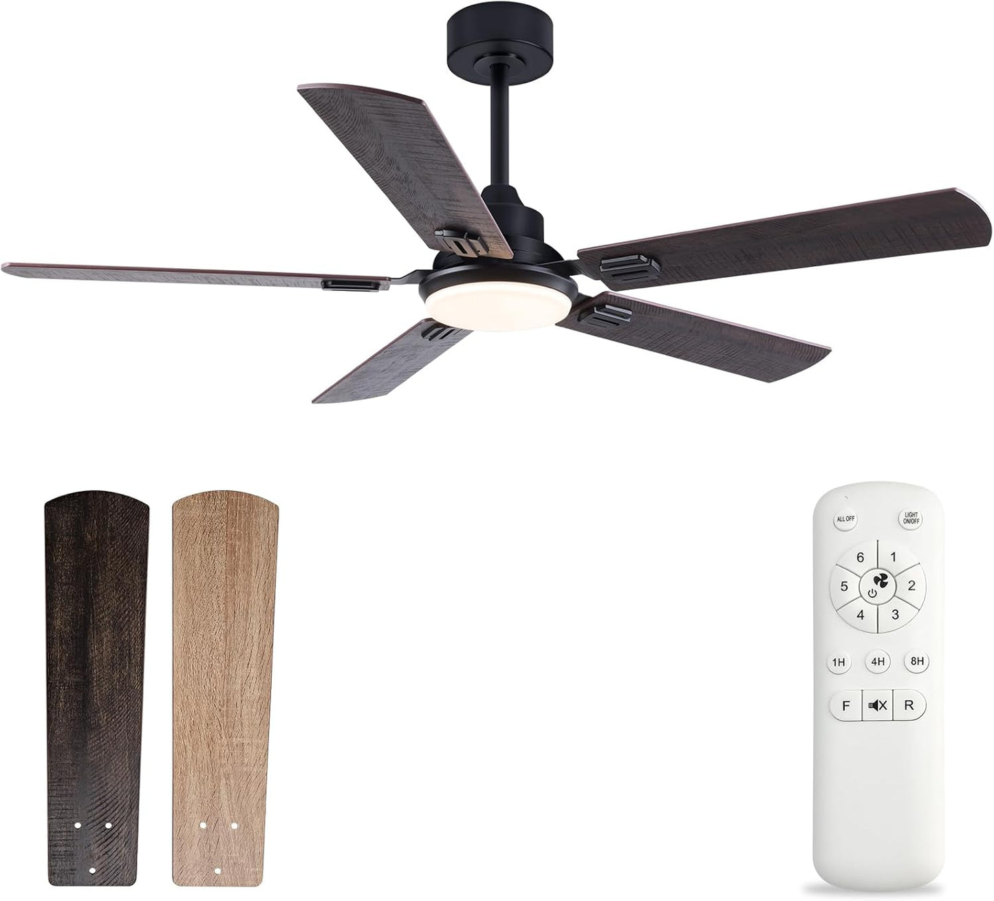 52 inch Ceiling Fan with Lights and Remote for Modern Spaces