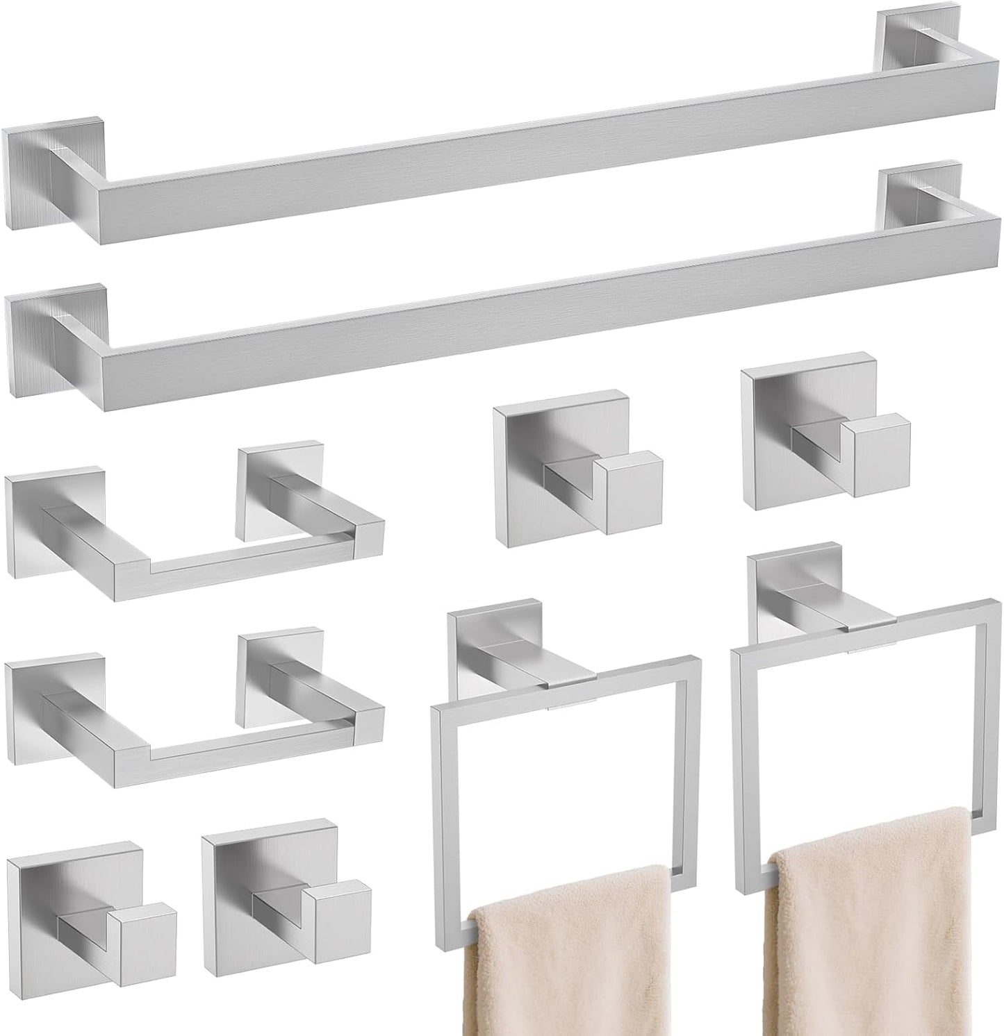 TURS 10-Piece Bathroom Hardware Accessories Set for Modern Homes