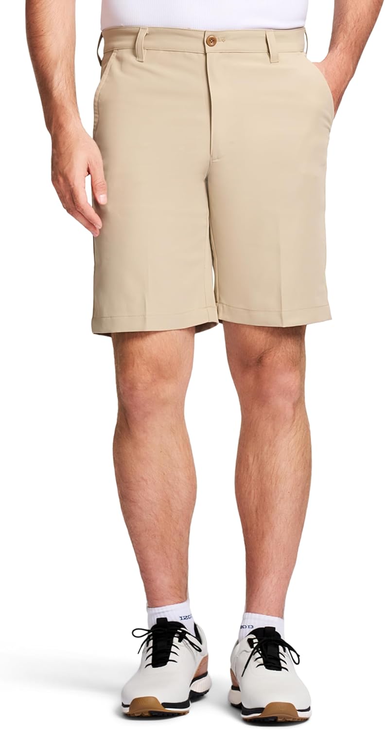 IZOD Mens 9.5in Micro Poly Classic Fit Golf Shorts for Comfort