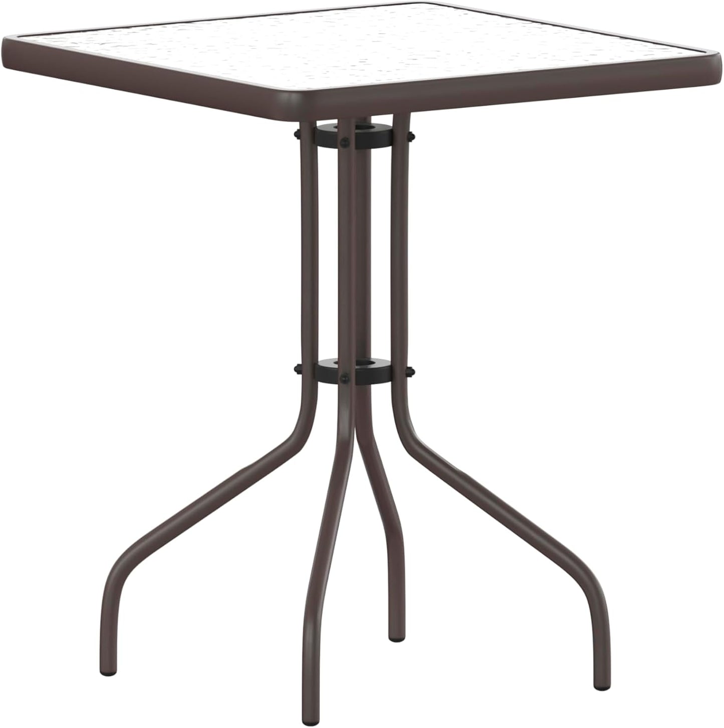 Barker 23.5ft' Square Indoor/Outdoor Tempered Glass Side Table