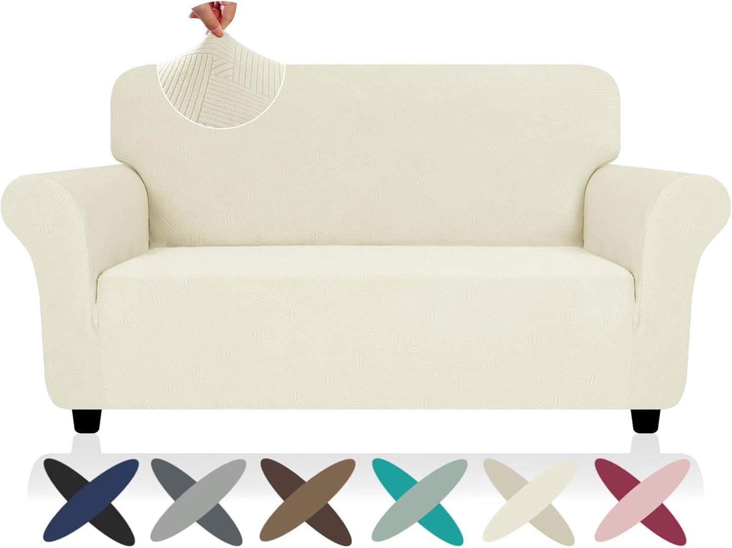 ZNSAYOTX Super Stretch Loveseat Covers for Pet-Friendly Homes