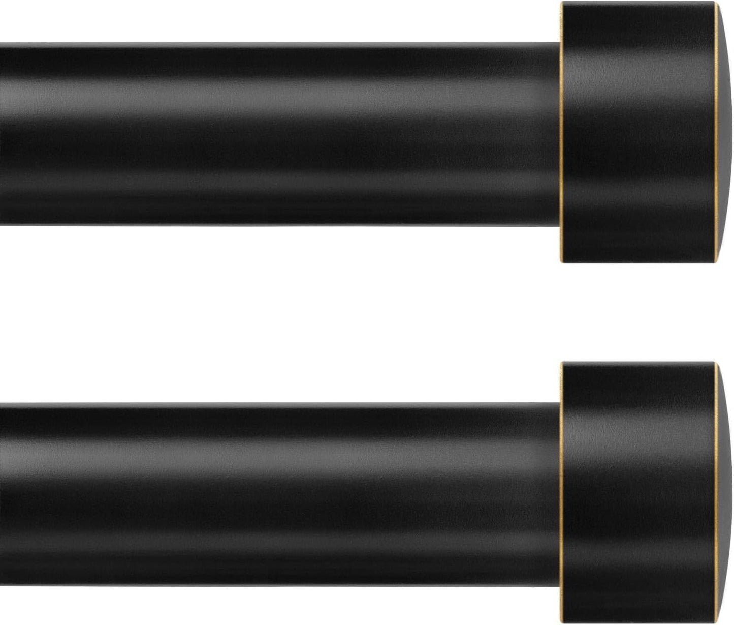 Tonal Black Curtain Rods 2 Pack - Adjustable 32-58 | Elegant Window Decor