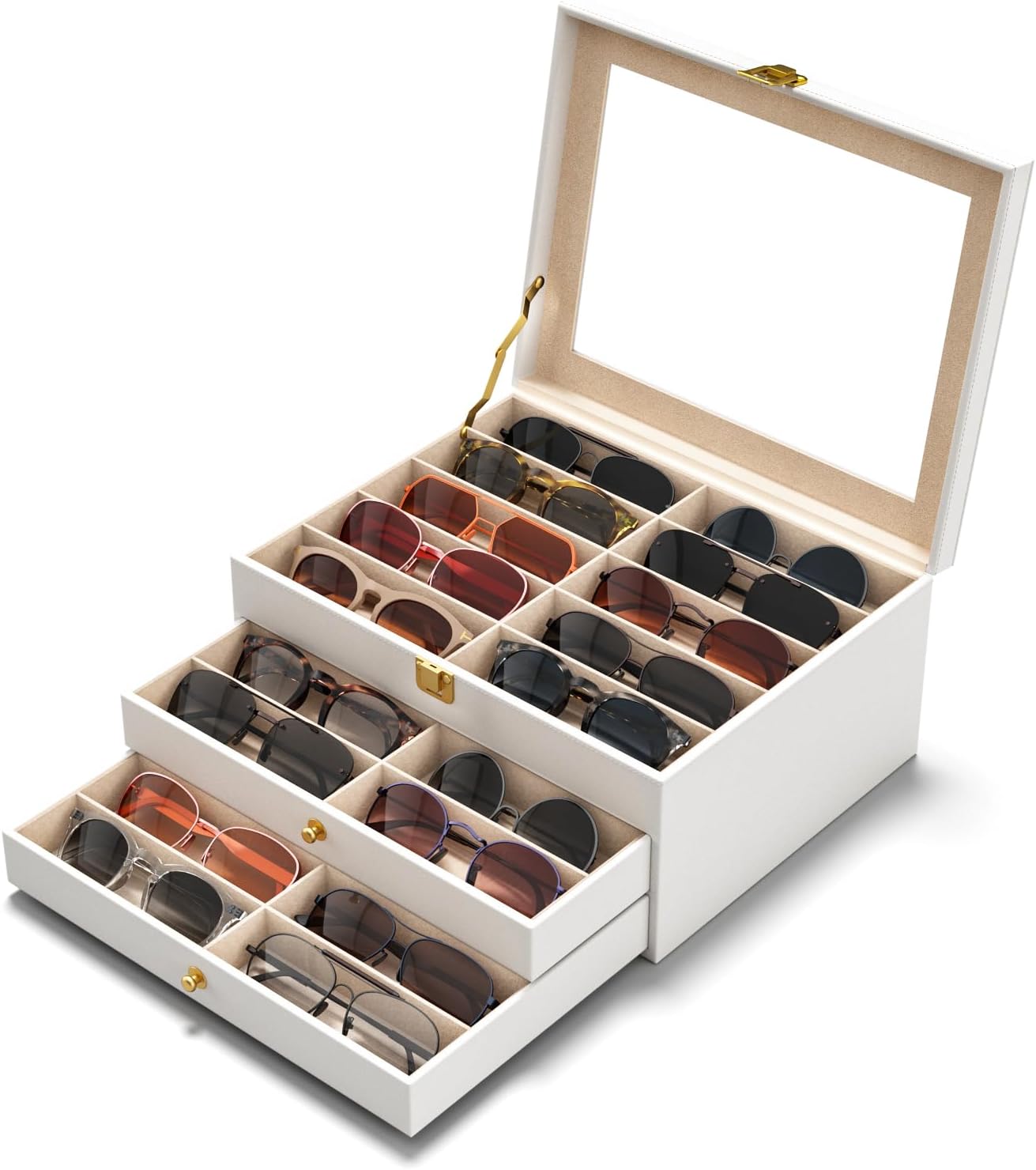 10/30 Slots Sunglass Organizer for Multiple Pairs of Eyeglass