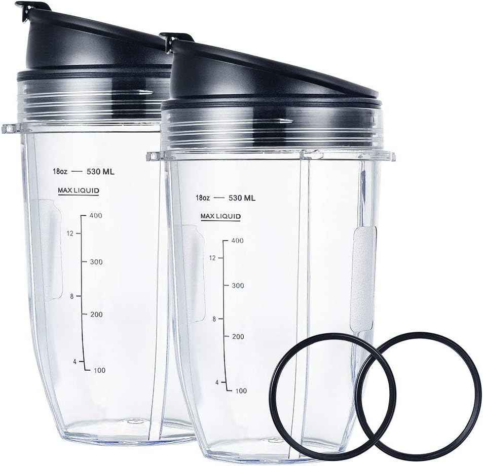 Ninja Blender 18oz Cups 2 Pack - Seal in Freshness!