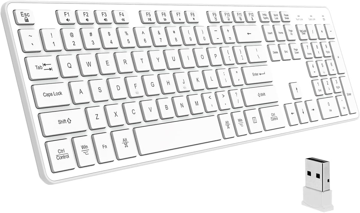 Ultra-Quiet Wireless Keyboard - Sleek for Mac & PC