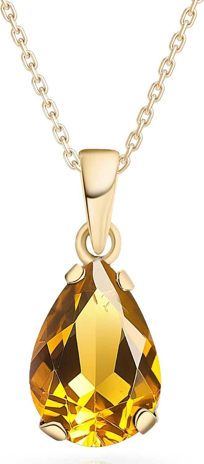 14K Gold Gemstone Necklace for Women - Elegant Birthstone Gift