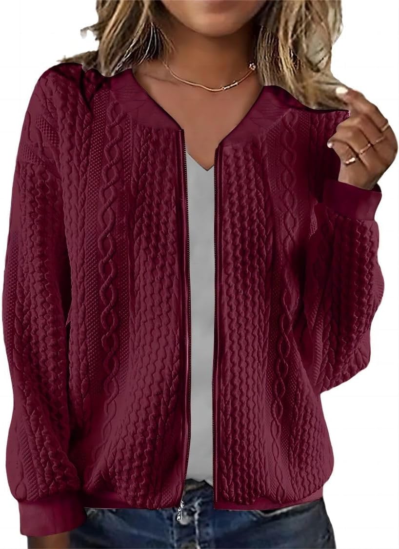 Women's Zip Up Cardigan Sweater for Cozy Autumn Style