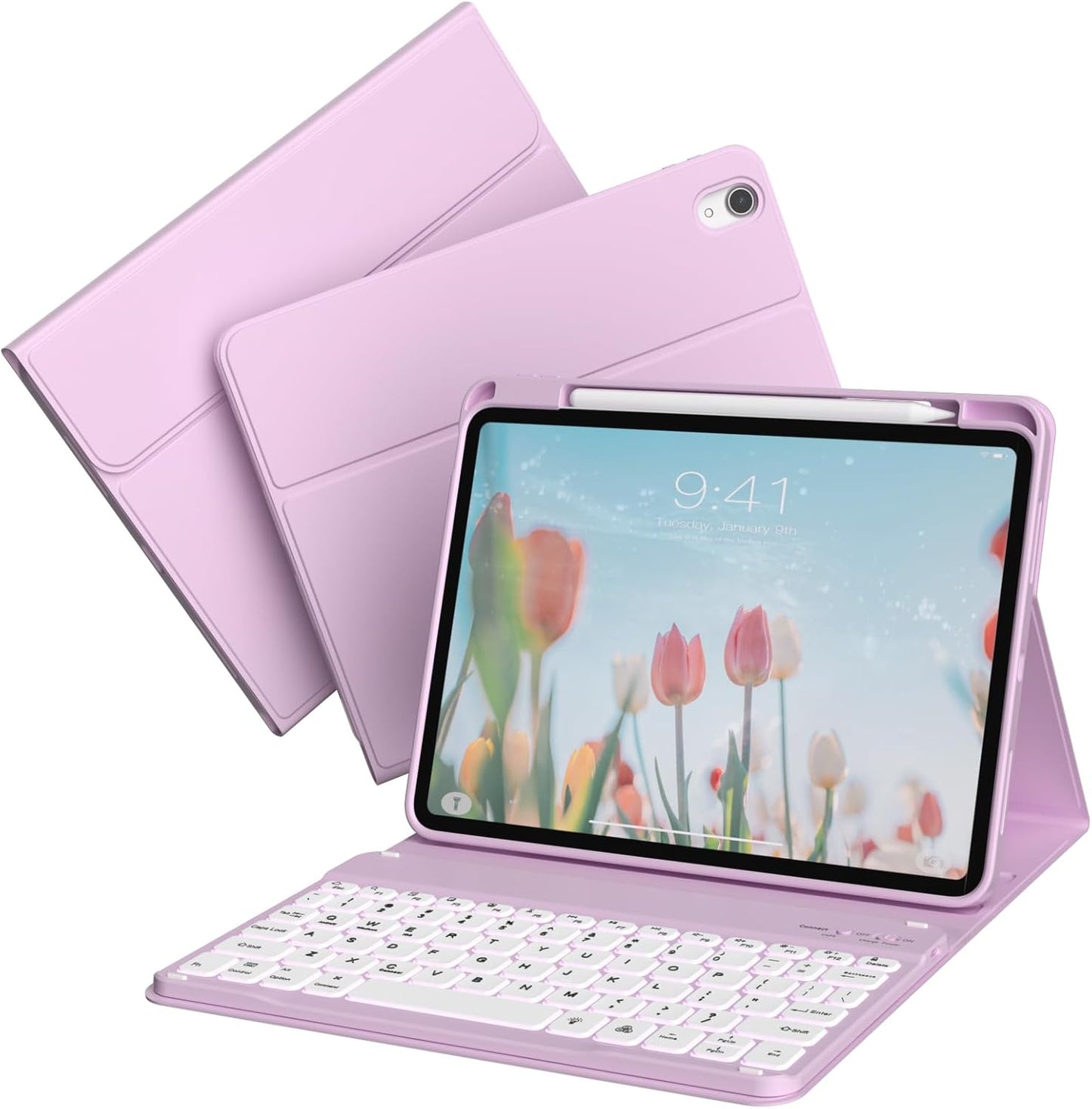 iPad 11th/10th Generation Case with Keyboard and Pencil Holder
