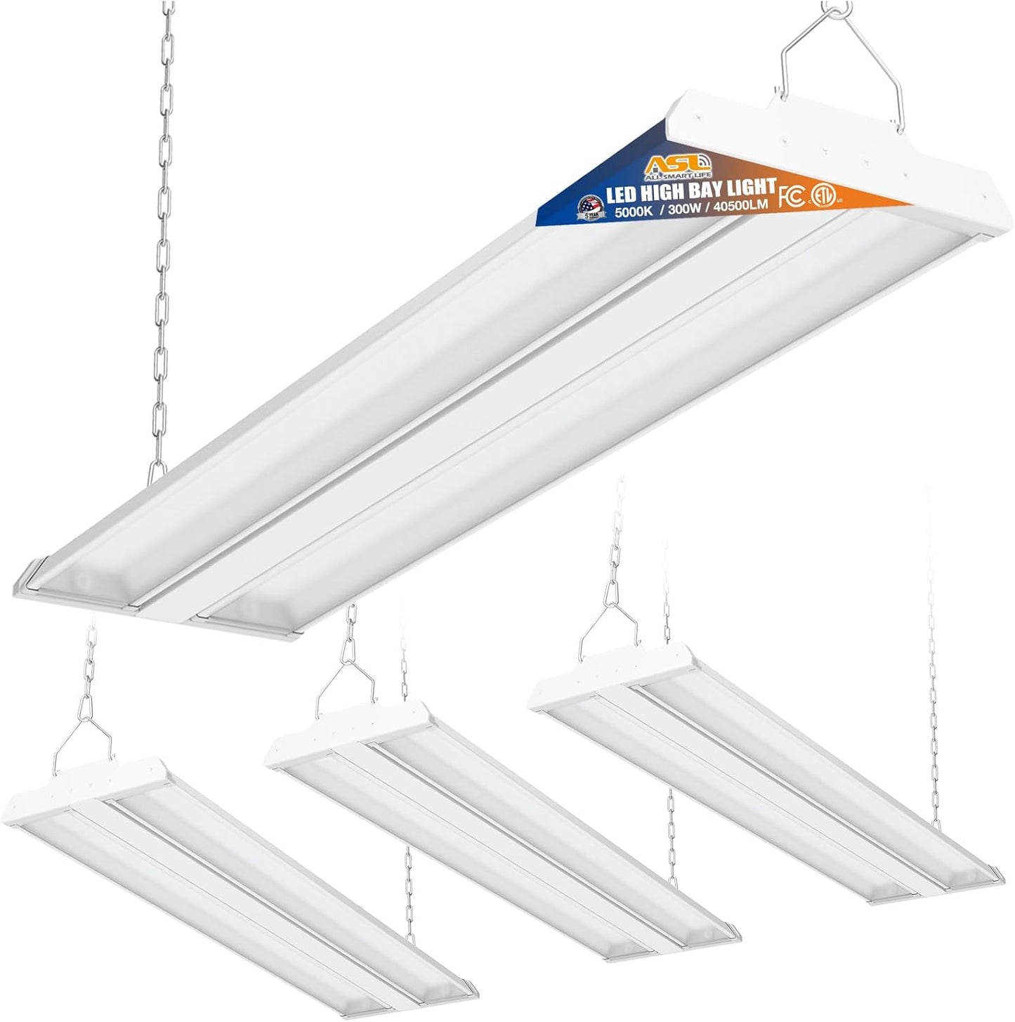 Allsmartlife LED Linear High Bay Light 4-Pack for Versatile Use