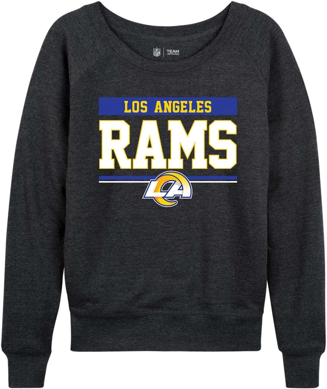 Los Angeles Rams Women's Plus Size Charcoal Crewneck Pullover
