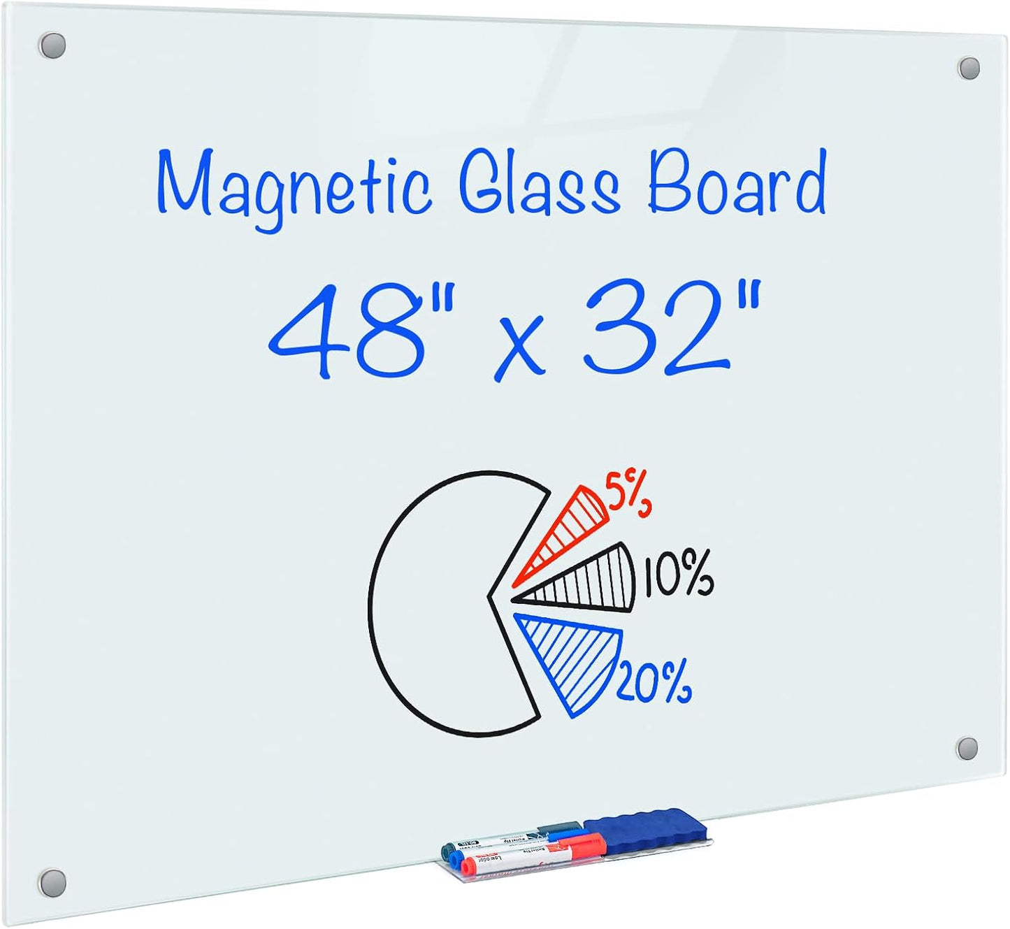 maxtek Magnetic Glass Dry Erase White Board for Home Office