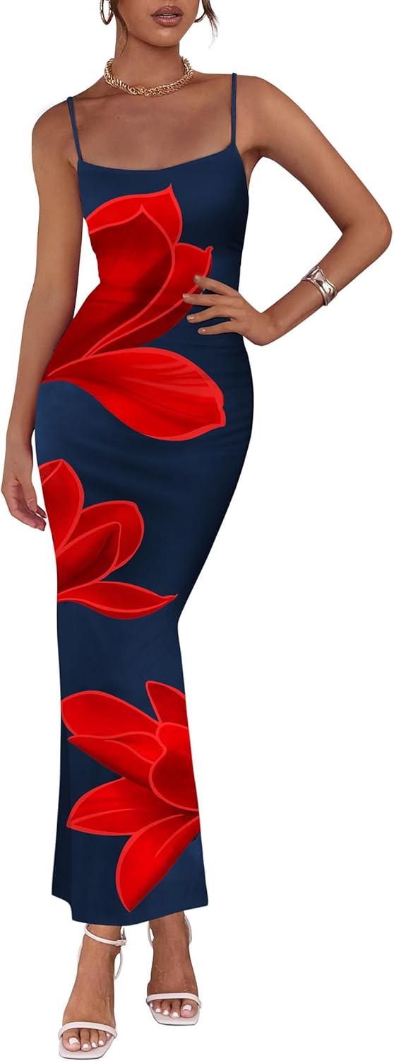 Floral Maxi Dress for Women - Perfect Summer Beach Vacation Wear