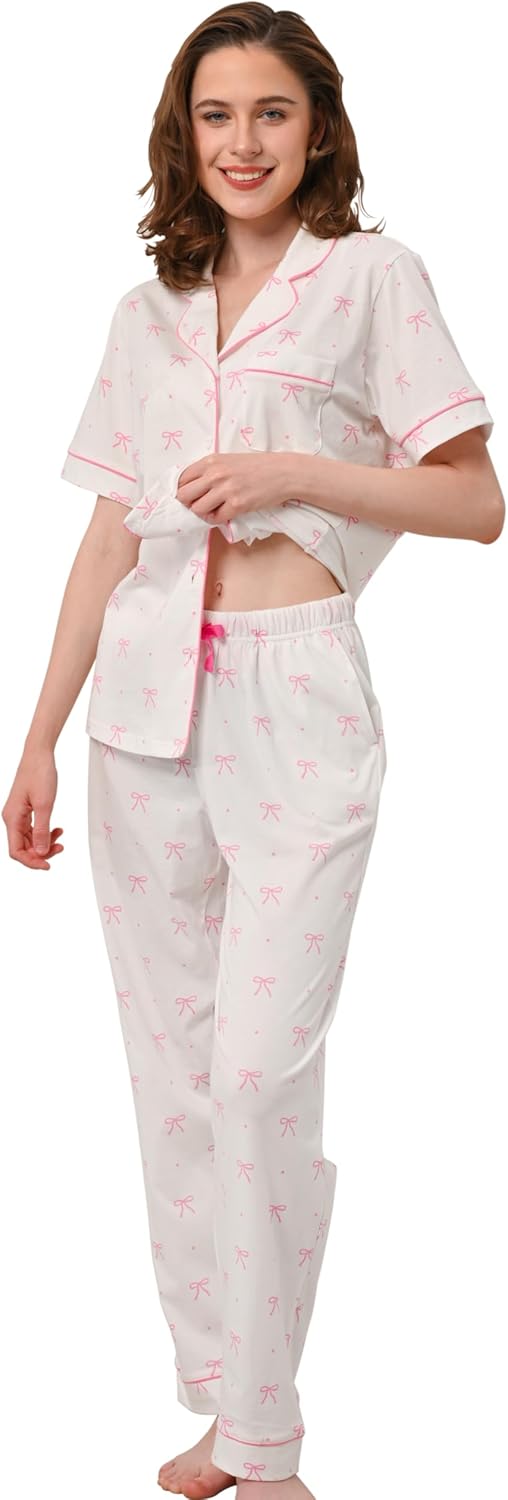 100% Cotton Pajamas for Women Sets Soft Sleepwear Loungewear