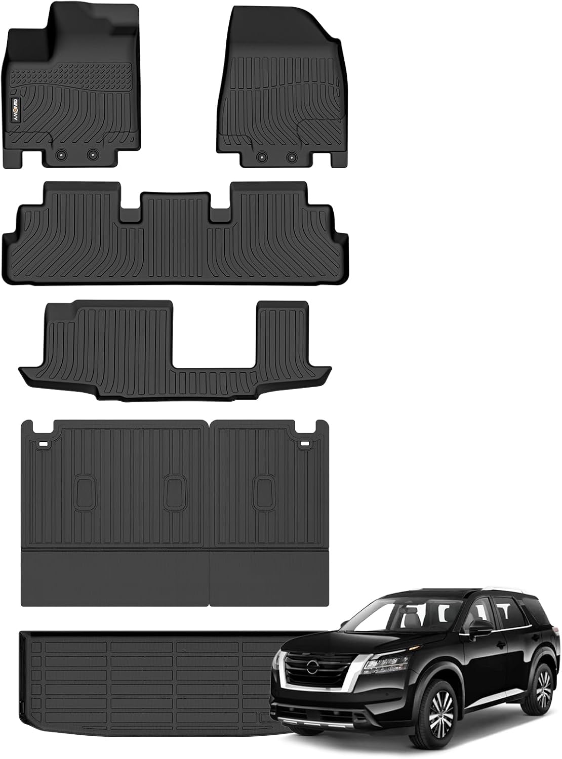 Custom Fit TPE All Weather Floor Mats for Nissan Pathfinder 2022-2025