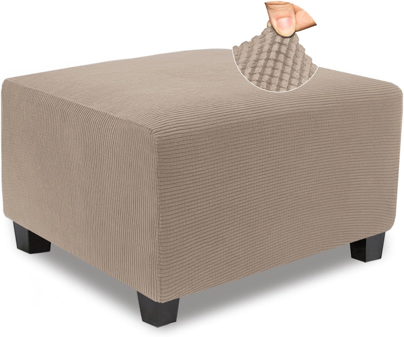 NeColorLife Stretch Ottoman Cover for Large Square Ottoman