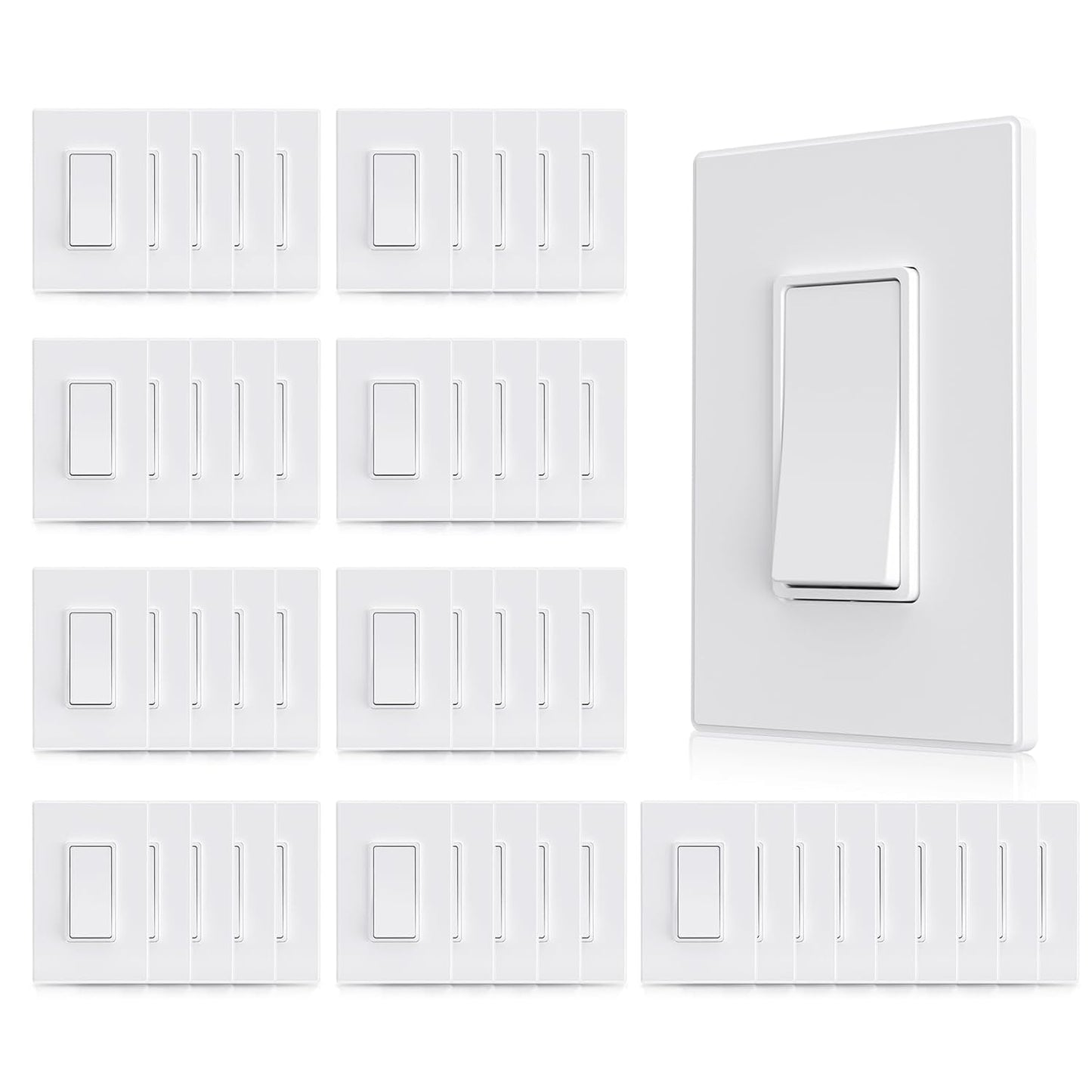AIDA Single Pole Rocker Decora Light Switch for Modern Homes