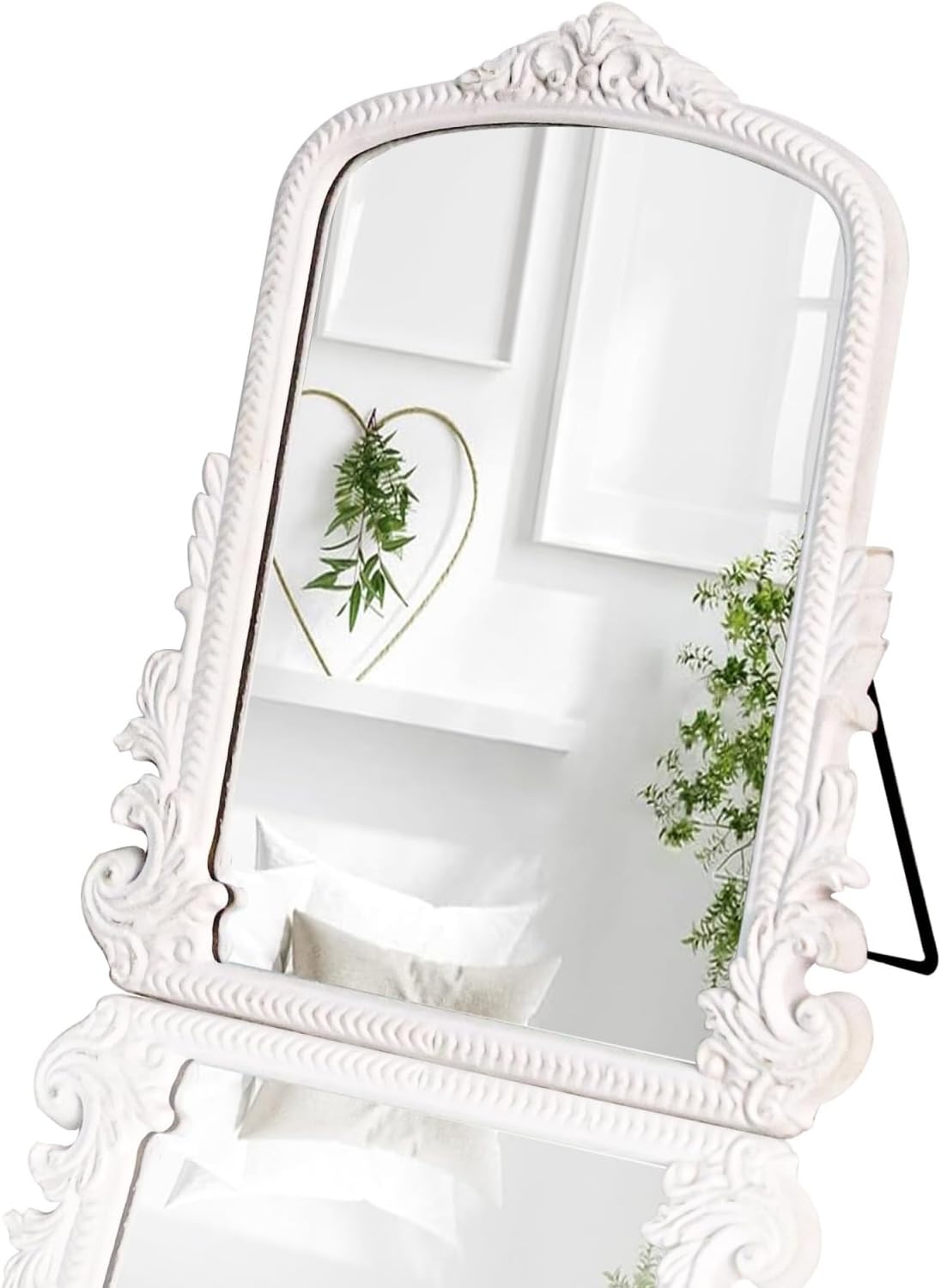 Small White Arched Vanity Mirror for Elegant Makeup Display