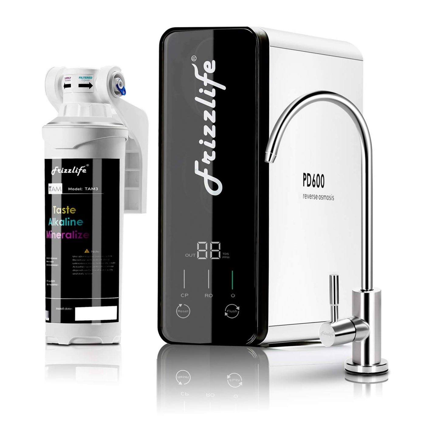 Frizzlife Reverse Osmosis Water Filter - Compact Tankless System