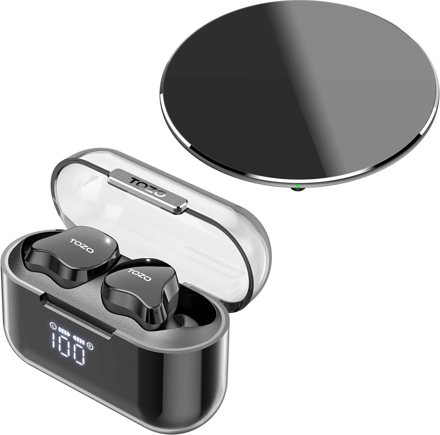 TOZO Crystal Buds: IPX8 Waterproof Earbuds + W3 Fast Charger