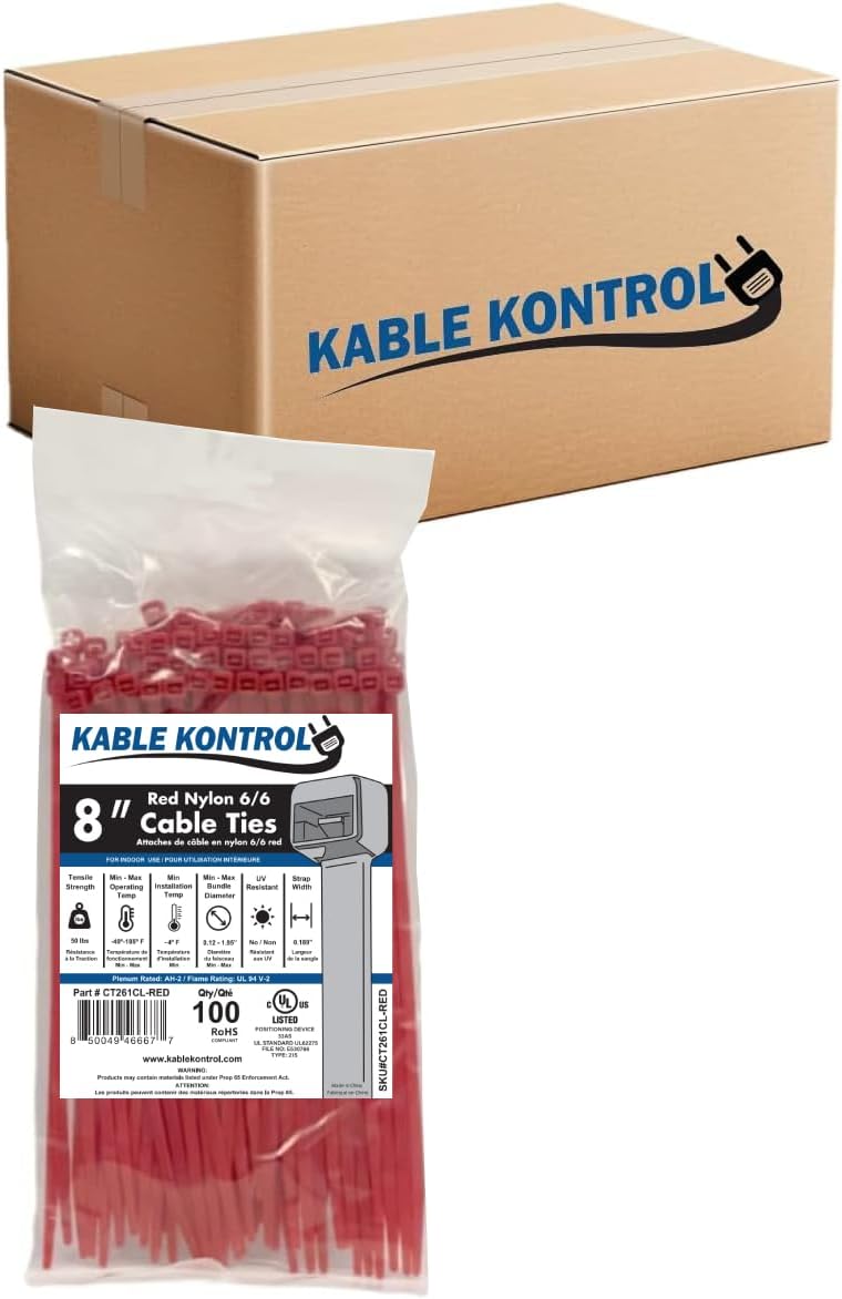 Kable Kontrol Red Zip Ties 8 Inch for All Your Needs