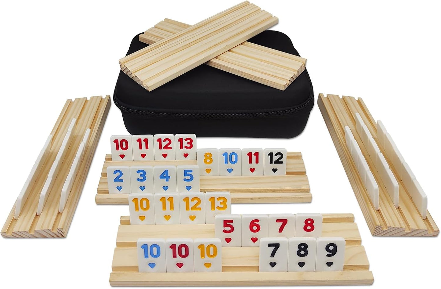 Rummy Cube 6 Player Edition with Wooden Racks and Case