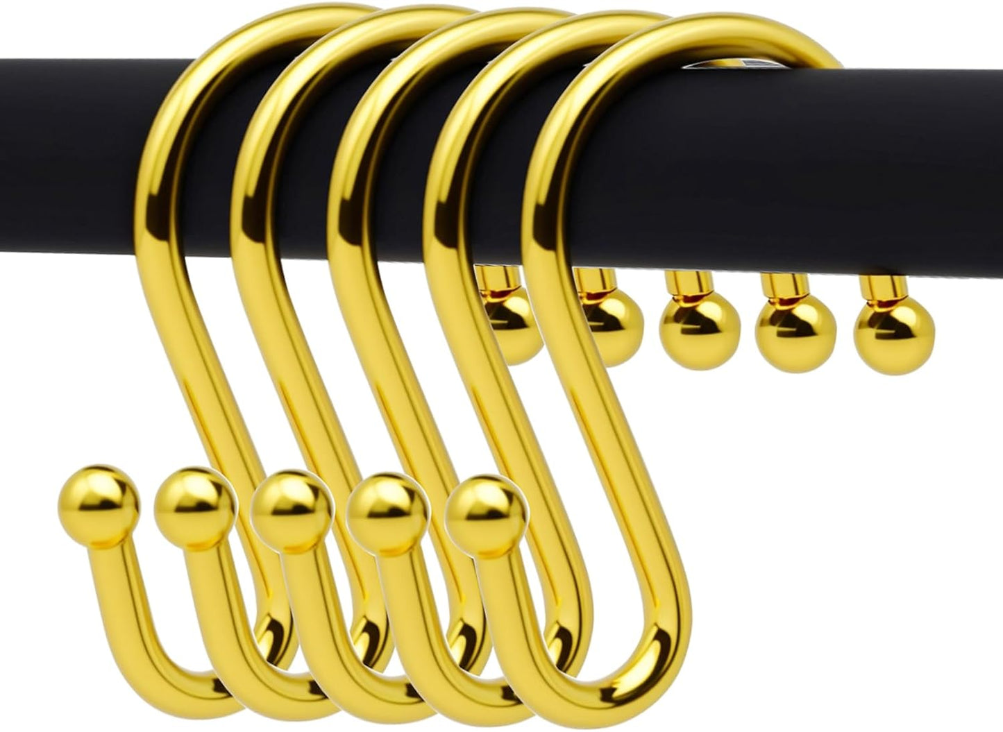 Set of 12 Gold Rust-Proof S Hooks by Dingtenn