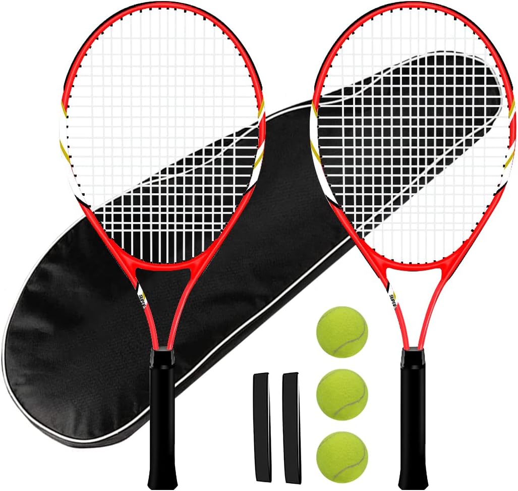 Tennis Rackets Set for Beginners with Balls and Carry Bag