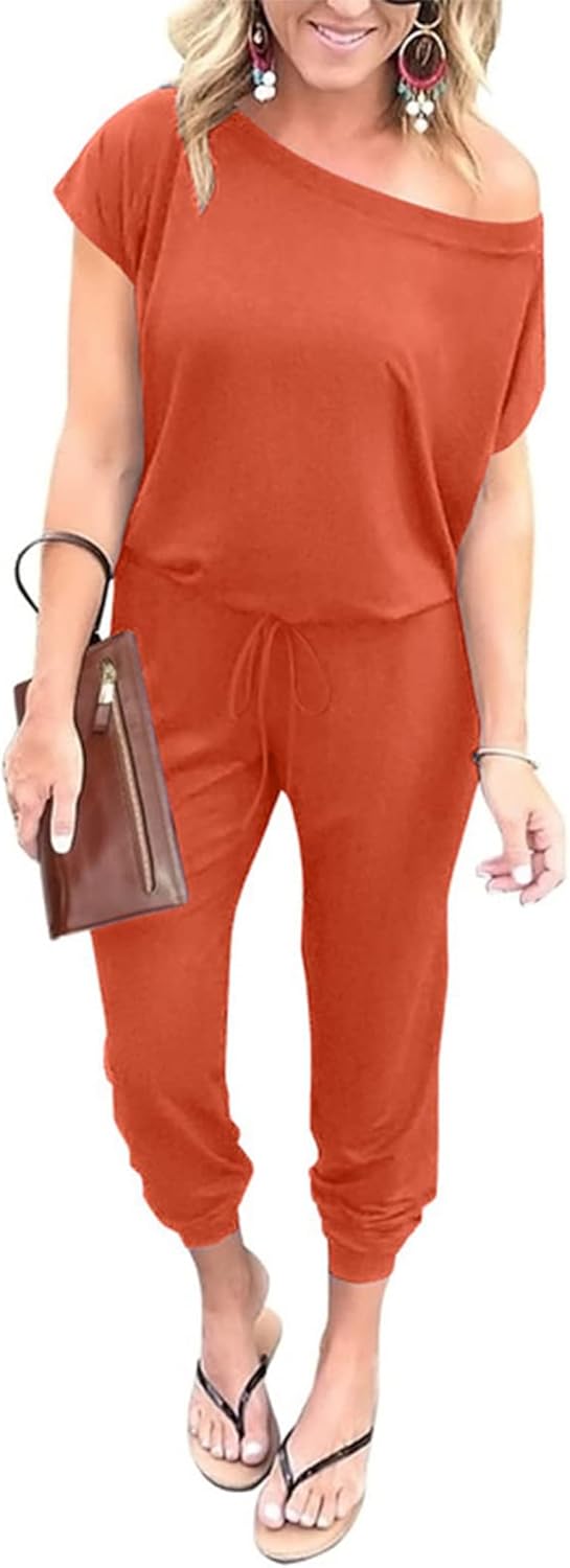 PRETTYGARDEN Off Shoulder Jumpsuits for Women Summer Style