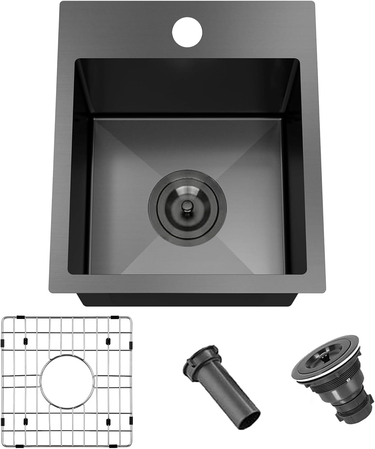 13x15 Inch Black Bar Sink Drop In Kitchen Sink for Modern Homes