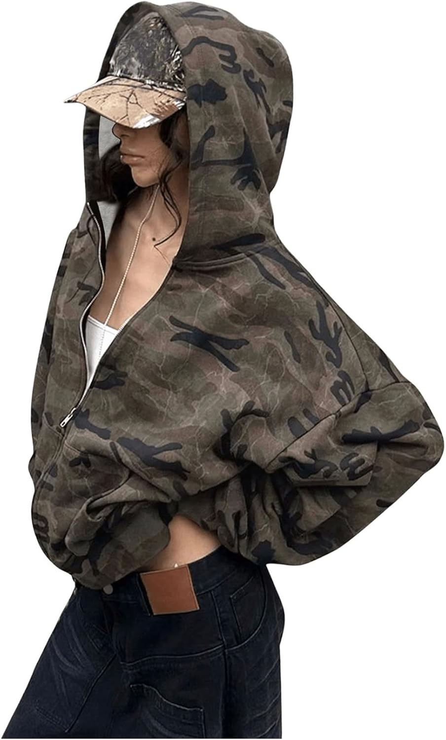 SOLY HUX Camo Hoodie: Stylish Y2K Streetwear