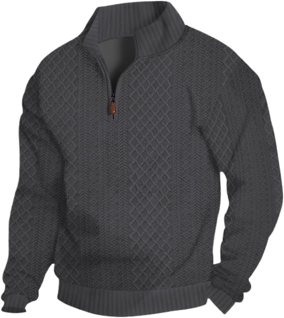Men's Quarter Zip Sweatshirt Pullover for Casual Style