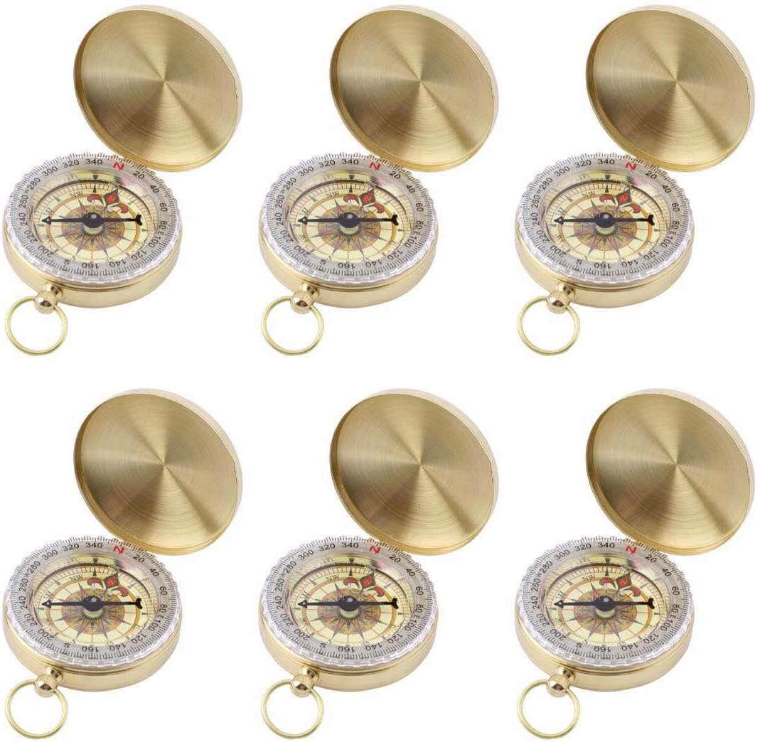 Precise 6-Pack Camping Compass Set for Kids & Adults