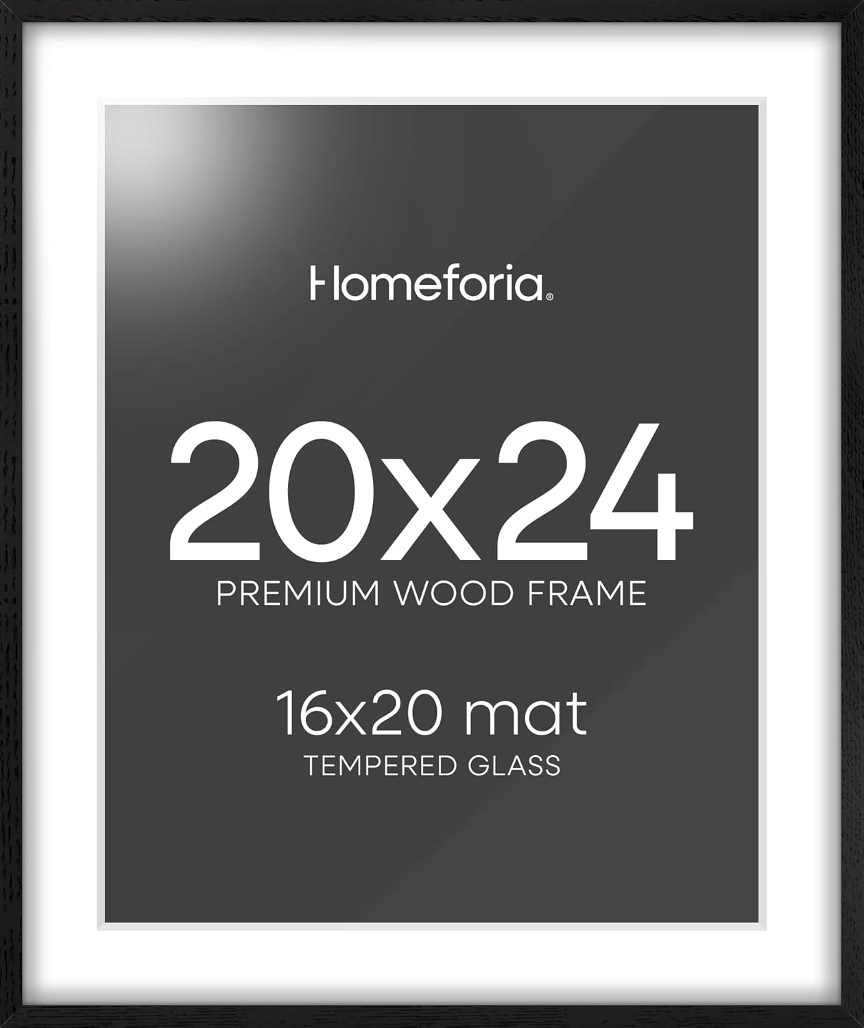 Homeforia Black Wood Frame 20x24 for Stunning Artwork Display