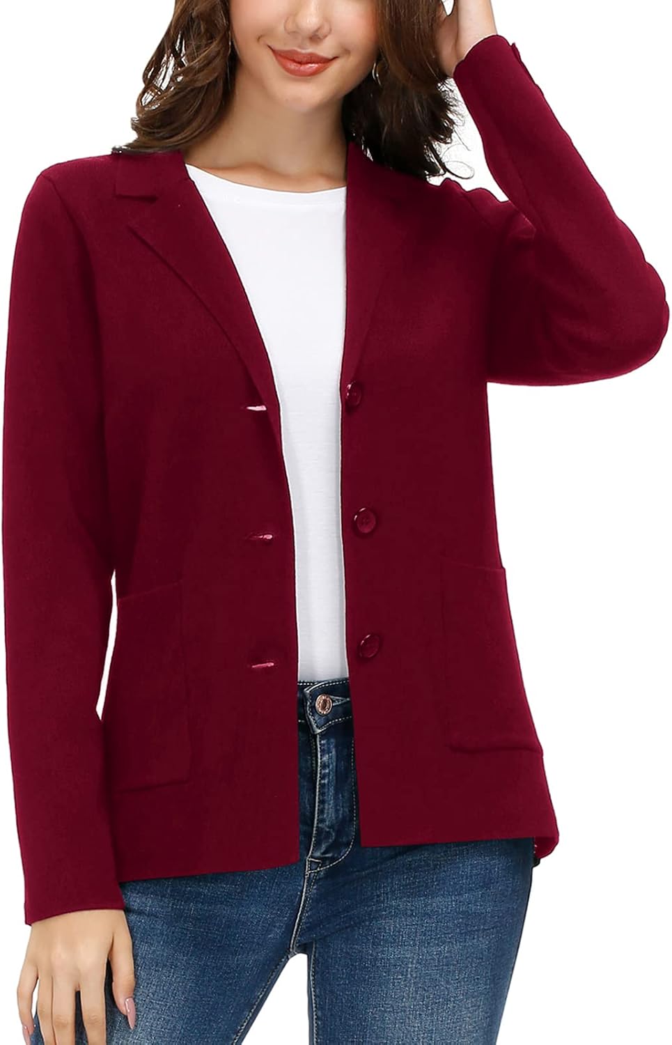 Women's Long Sleeve Casual Blazer for Office and Workwear