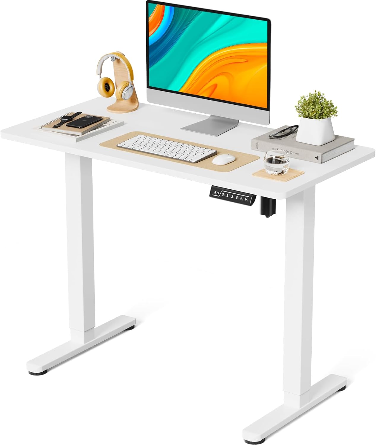 JOYworker Small Standing Desk - Adjustable Height, Memory Controller