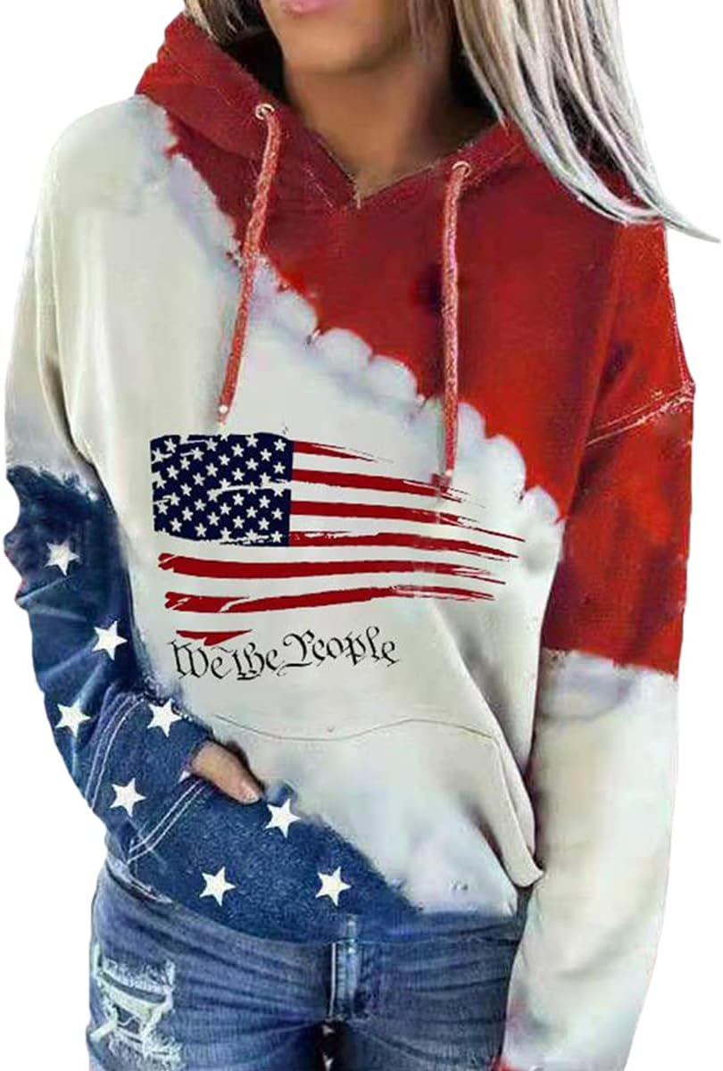 Patriot Flag Crewneck Sweatshirt for Fearless Women