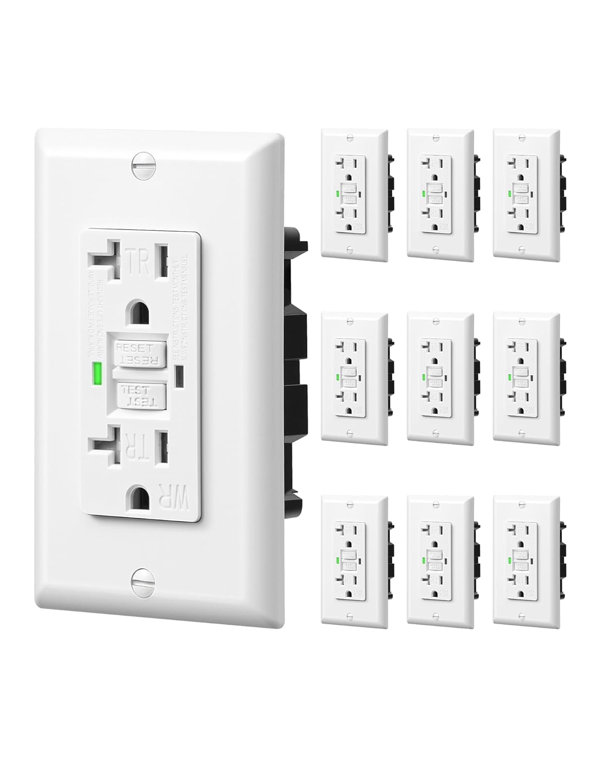 DEWENWILS 10-Pack GFCI Outlet 20Amp for Outdoor Use