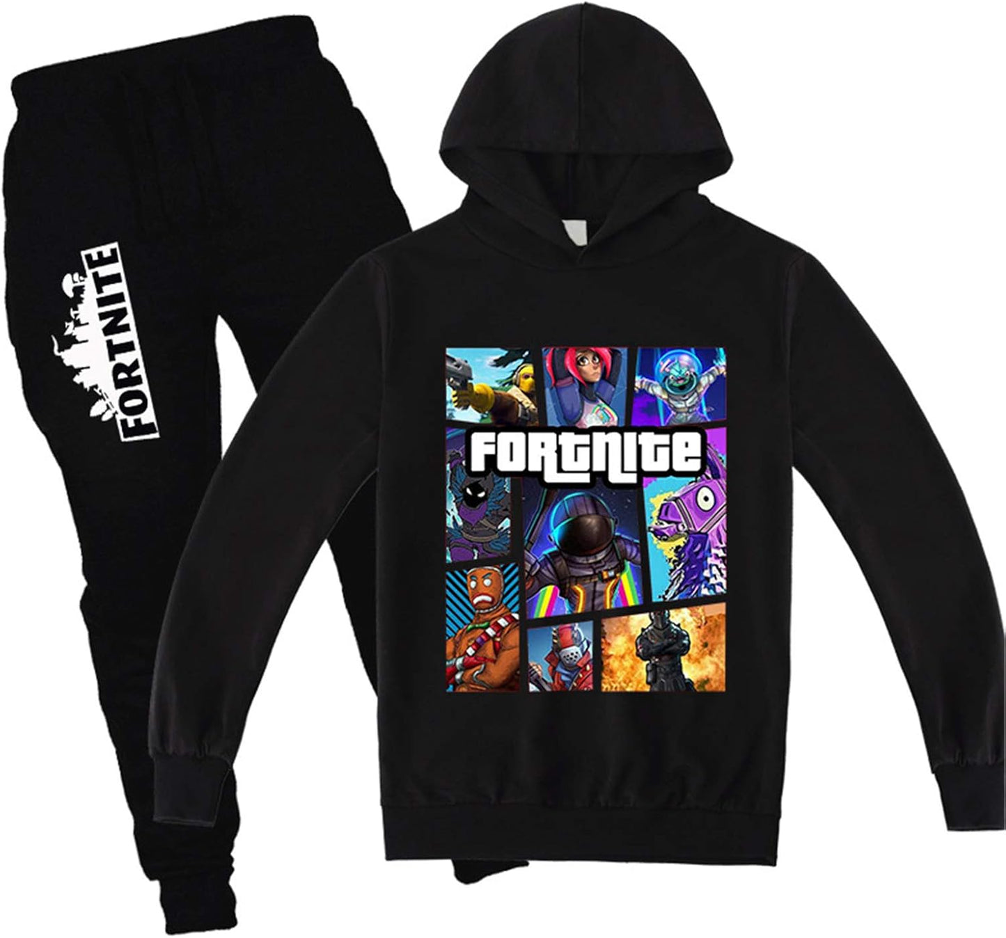Youth Pullover Outfit Hoodie and Sweatpants Set for Kids Fun