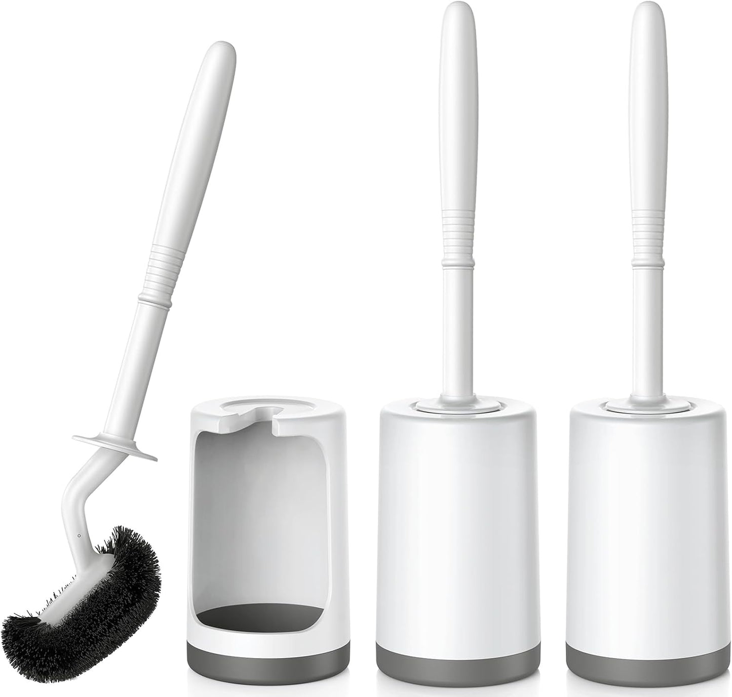 HAMITOR Toilet Bowl Brush Holder Set for Deep Cleaning Needs
