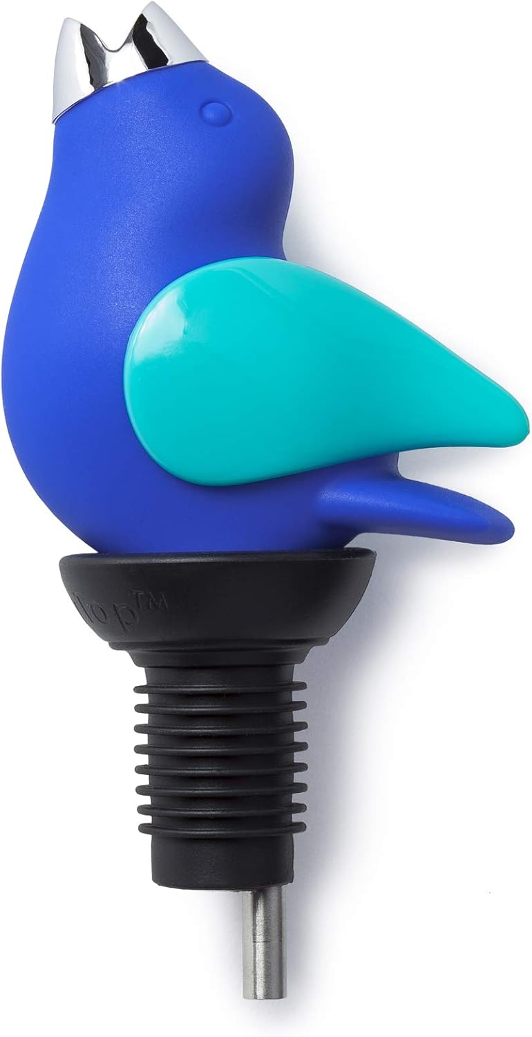 Wine Pourer - Cobalt and Aqua by ChirpyTop for Effortless Pouring