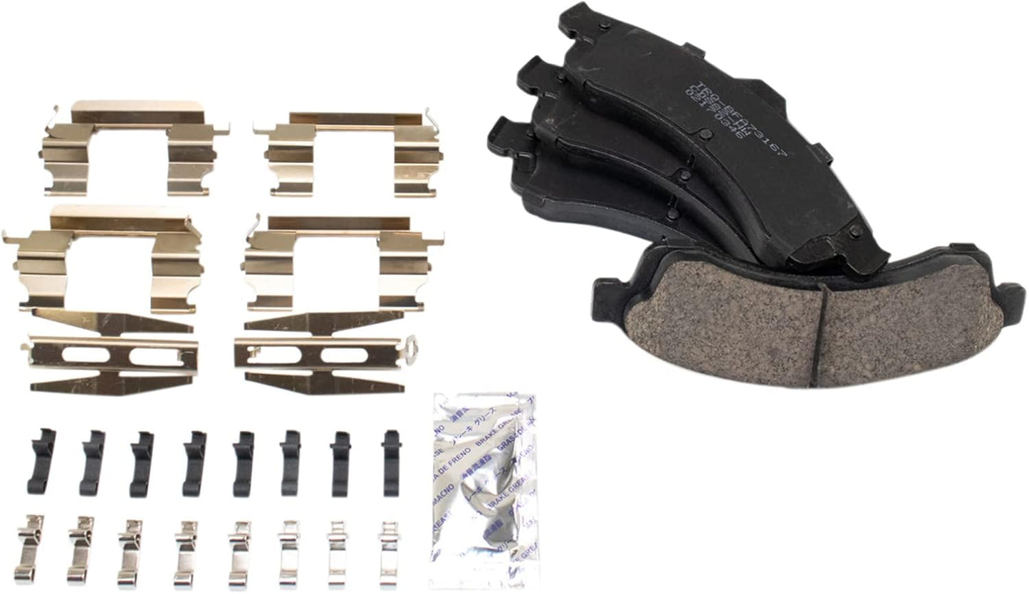 TRQ Front Premium Ceramic Brake Pad Kit for Chevy GMC SUVs