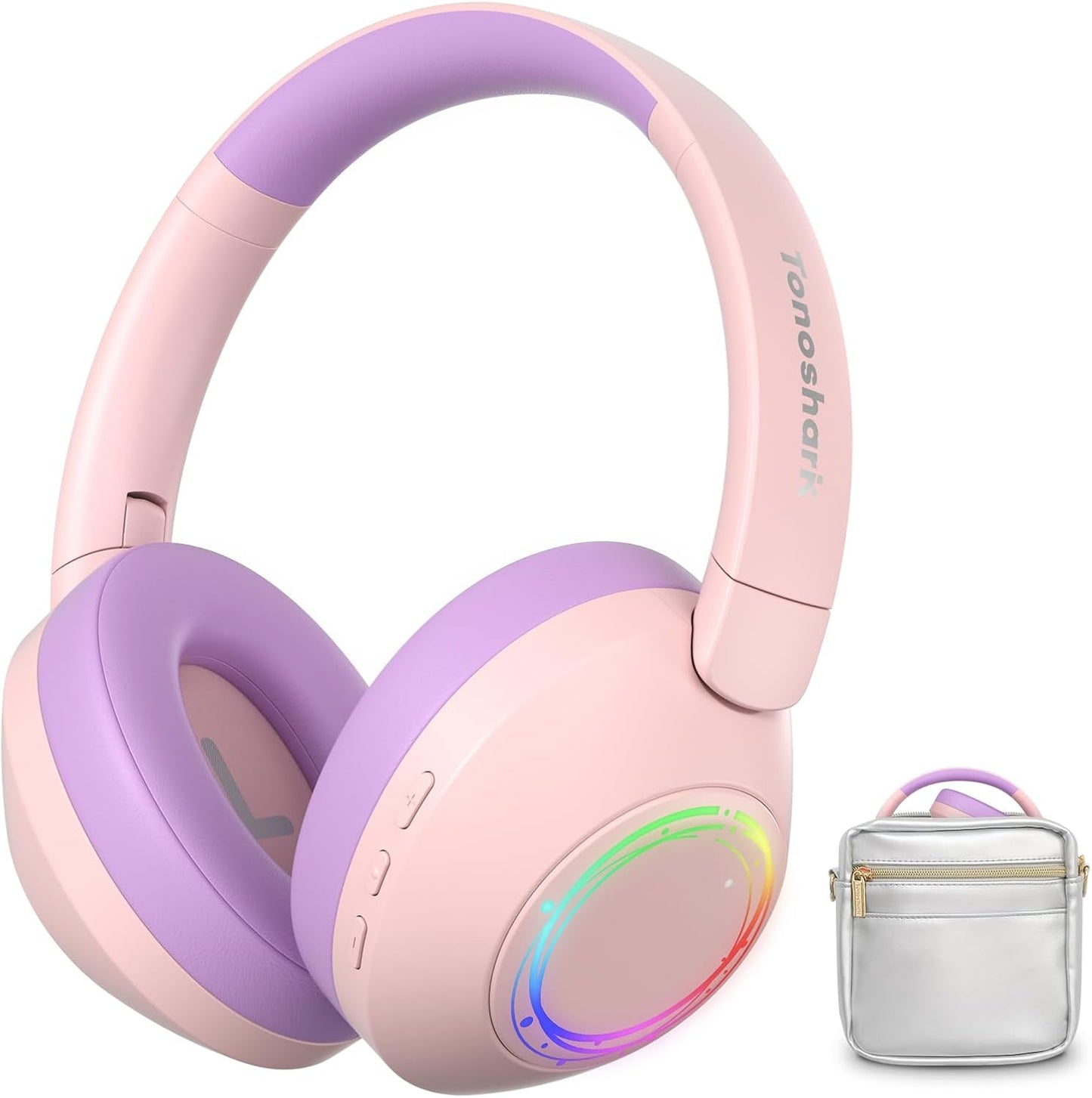 Noise Cancelling Headphones for Kids with RGB Lights and 60H Playtime