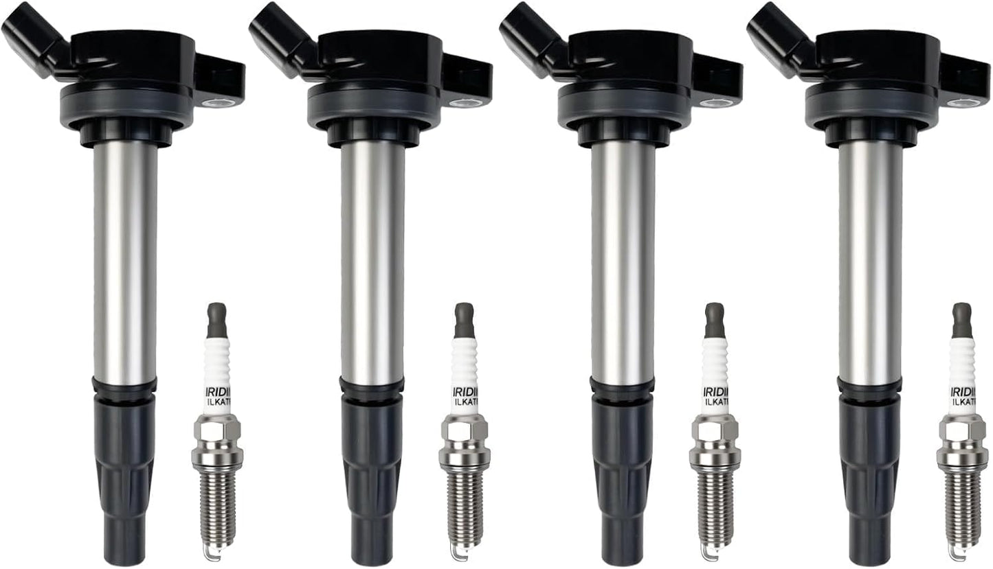 Pack of 4 Ignition Coil & Iridium Spark Plug for Toyota Vehicles