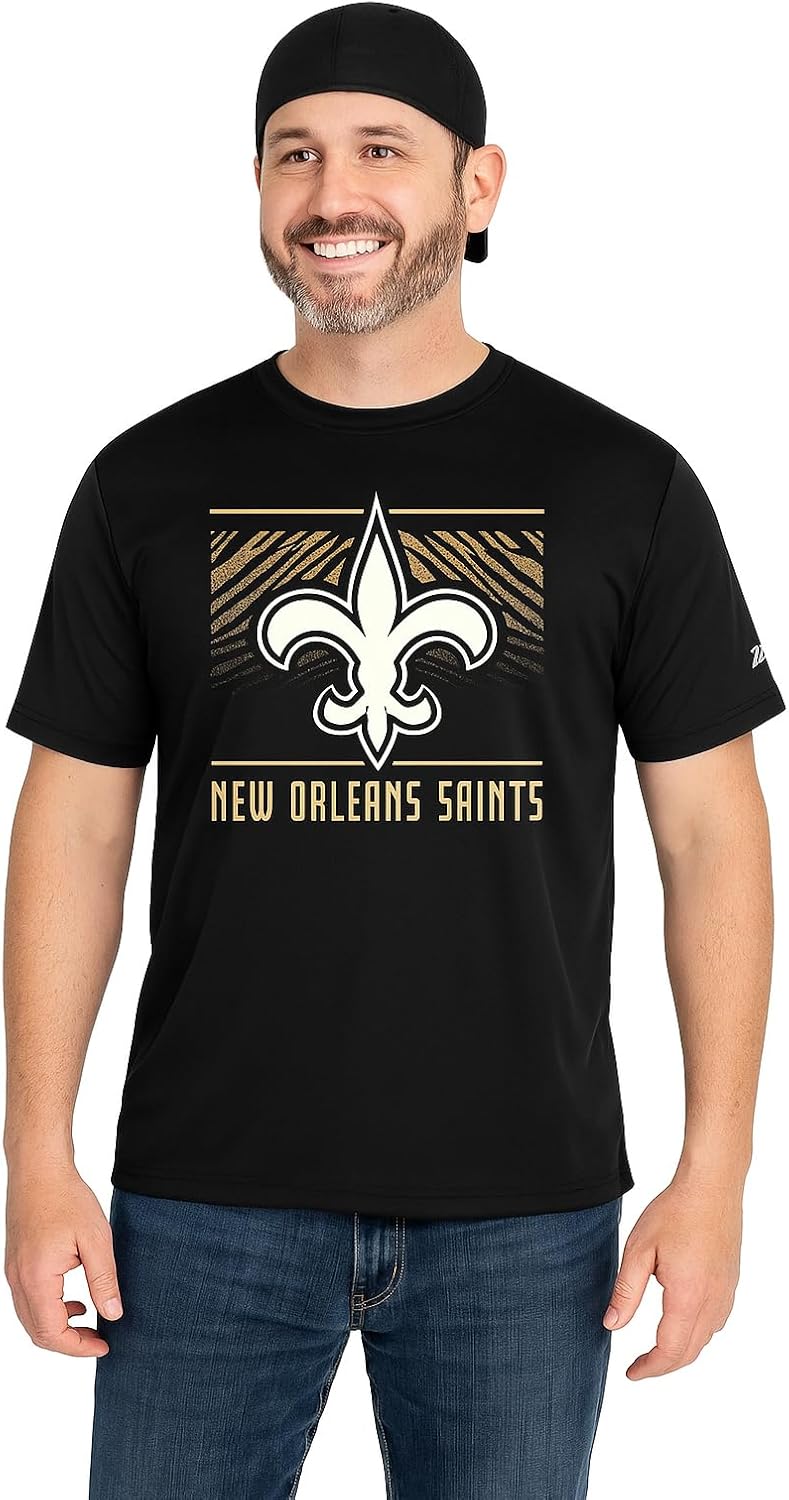 Zubaz NFL Men's Short Sleeve Team Graphic T-Shirt for Fans