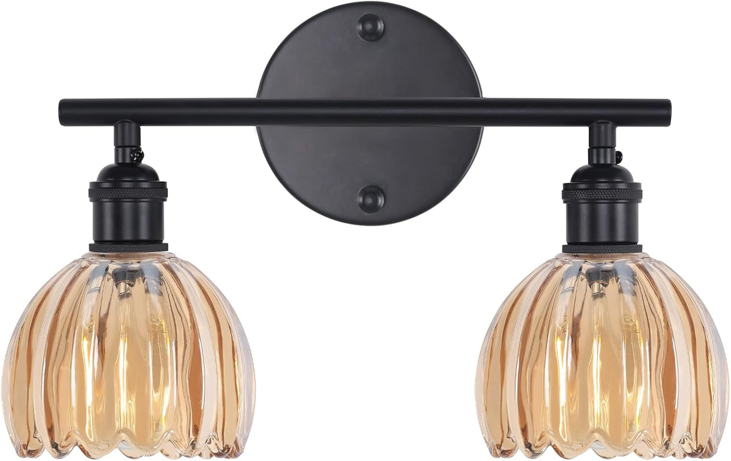 Bathroom Light Fixtures with Amber Glass Shade for Modern Decor