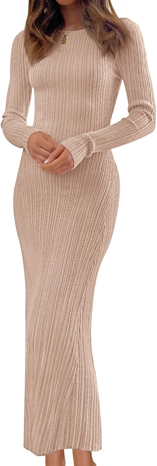 Stylish Long Sleeve Bodycon Sweater Dress for Fall Fashion